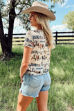 T-shirt Imprimé Western Chevaux | Coton Stretch | Style Far West