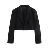 Blazer Court Femme | Col Tailleur Structuré | Coupe Épurée | Style Moderne Polyvalent