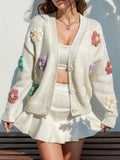 Gilet Tricoté à Fleurs | Esprit Jardin Enchanté | Style Douillet et Mignon pour les Journées Printanières