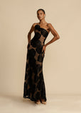 Robe Longue Transparente Fleurie | Élégante & Sexy | Robe de Soirée Asymétrique