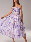 Robe Midi Fleurie | Bretelles Fines | Romantique et Élégante