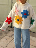 Pull Brodé à Fleurs | Oversize | Confort & Style