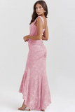 Robe Corset Drapée | Élégance Sculptée | Dentelle Florale Luxueuse