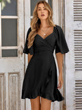 Robe Portefeuille à Manches Volantes | Élégance Légère | Parfaite pour Brunchs, Sorties & Été