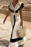 Robe Longue Élégante à Volants | Chic | Intemporelle et Sophistiquée