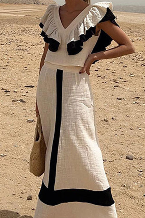 Robe Longue Élégante à Volants | Chic | Intemporelle et Sophistiquée