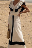 Robe Longue Élégante à Volants | Chic | Intemporelle et Sophistiquée