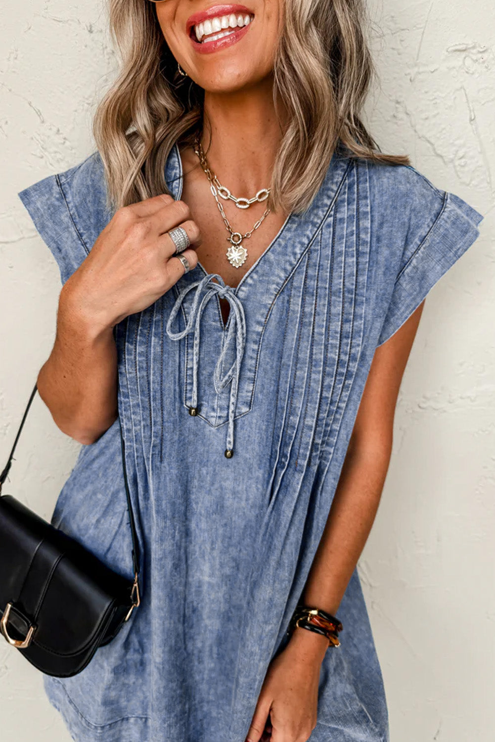Robe Tunique en Jean | Bleu Beau | Légère et Décontractée