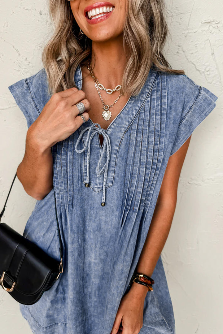 Robe Tunique en Jean | Bleu Beau | Légère et Décontractée