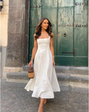 Robe Midi Élégante à Encolure Carrée | Silhouette Fluide | Chic Intemporel