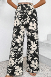 Pantalon Fleuri à Jambes Larges | Taille Haute | Aéré & Stylé
