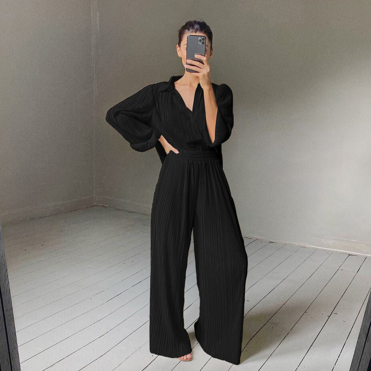 Ensemble Pantalon Plissé | Élégant & Fluide | Parfait pour une Sophistication Chic