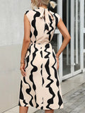 Robe Midi Imprimé Abstrait | Élégante | Moderne et Chic
