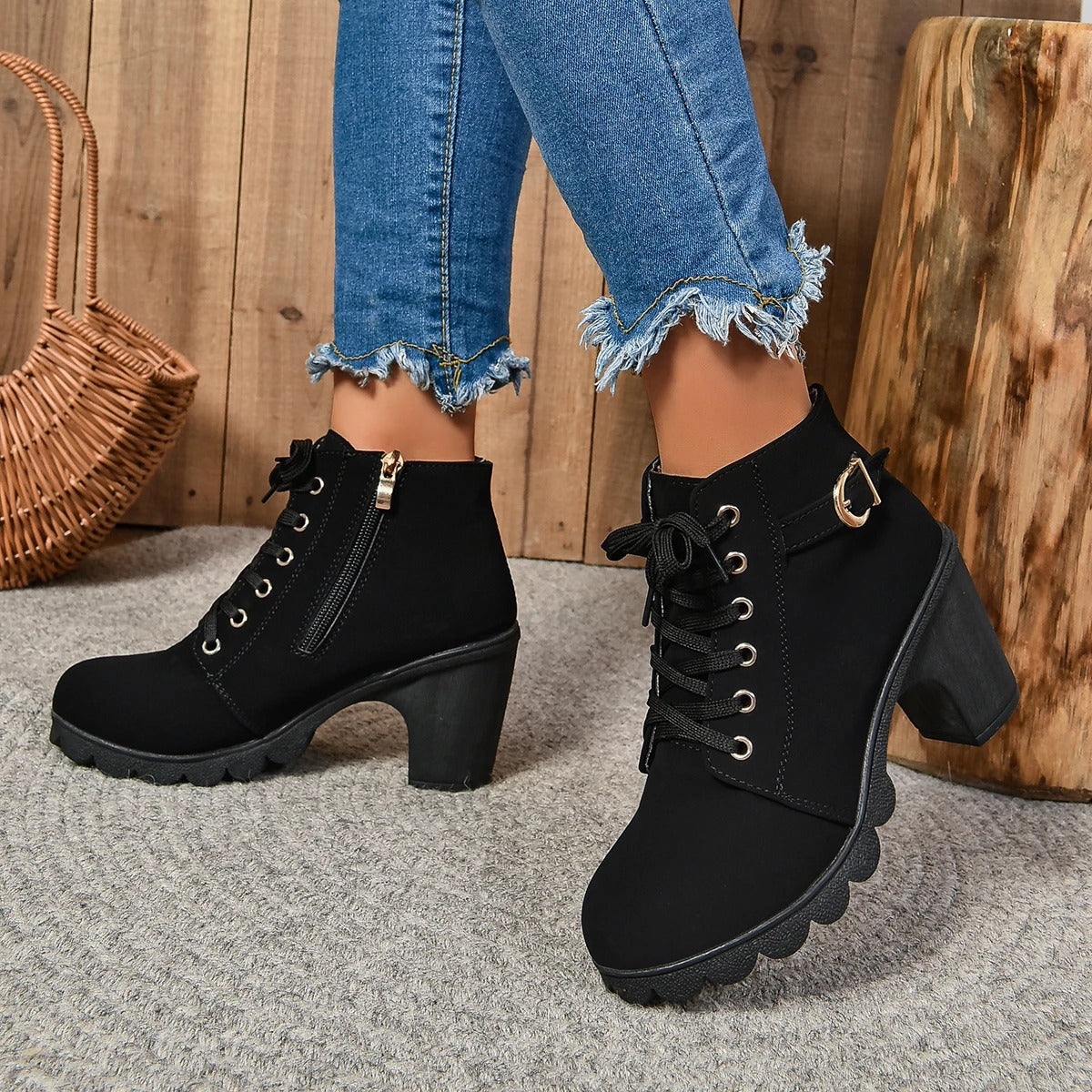 Bottines à Lacets | Talon | Élégantes et Confortables