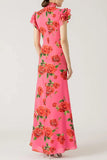 Robe Longue Fleurie à Volants | Élégante & Féminine | Idéale pour les Grandes Occasions