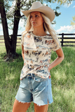T-shirt Imprimé Western Chevaux | Coton Stretch | Style Far West