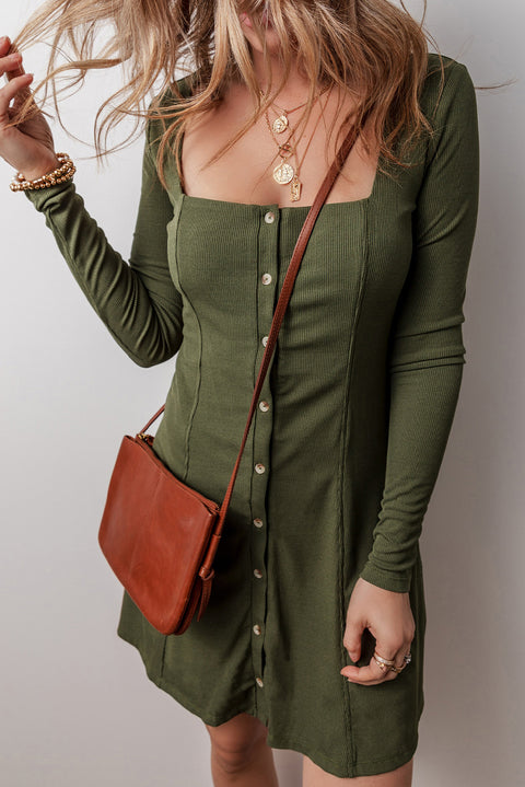Robe Mini Côtelée Boutonnée | Élégante | Chic & Flatteuse