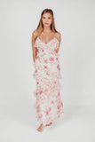 Robe Longue Fleurie à Volants | Romantique | Fluide et Féminine