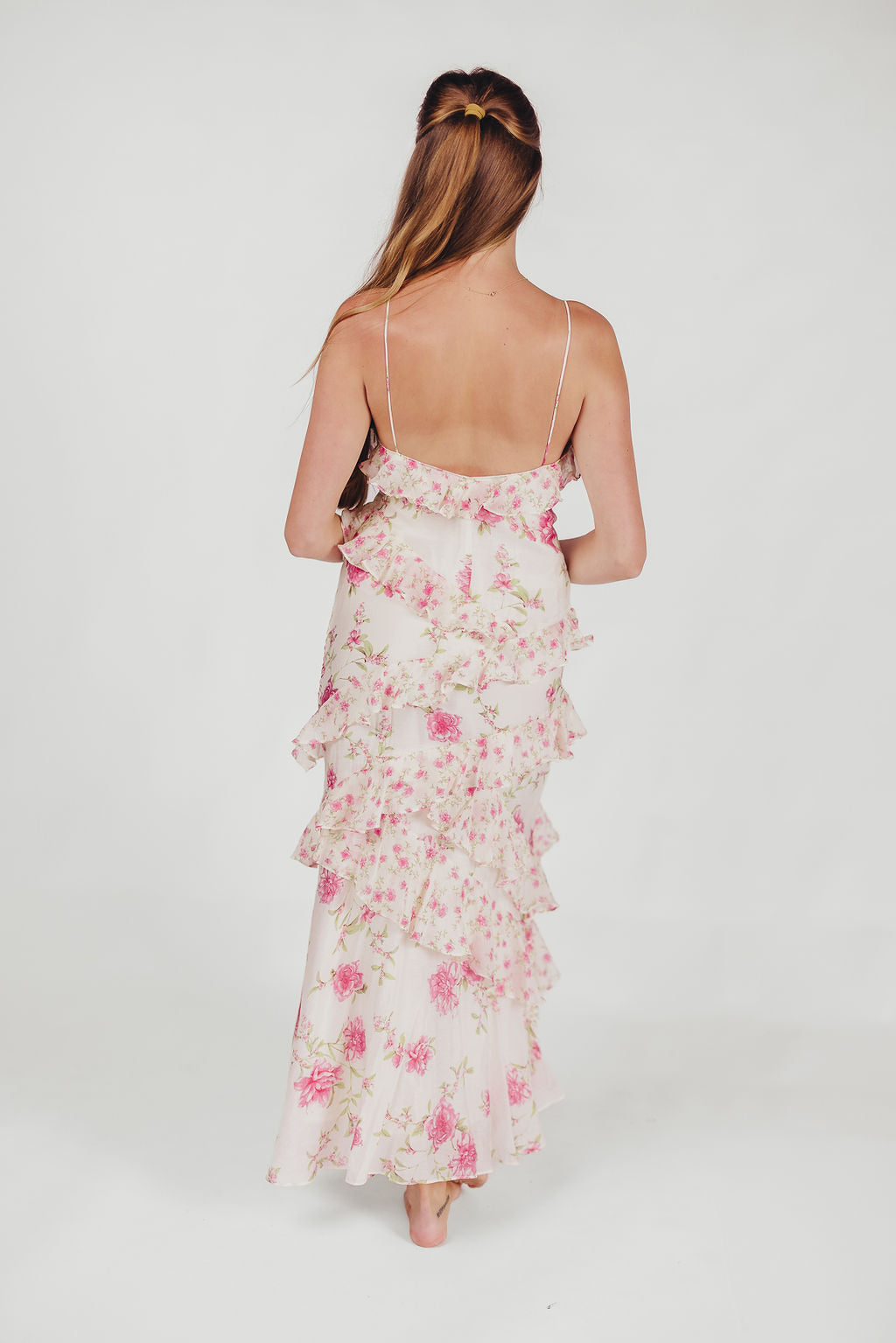 Robe Longue Fleurie à Volants | Romantique | Fluide et Féminine