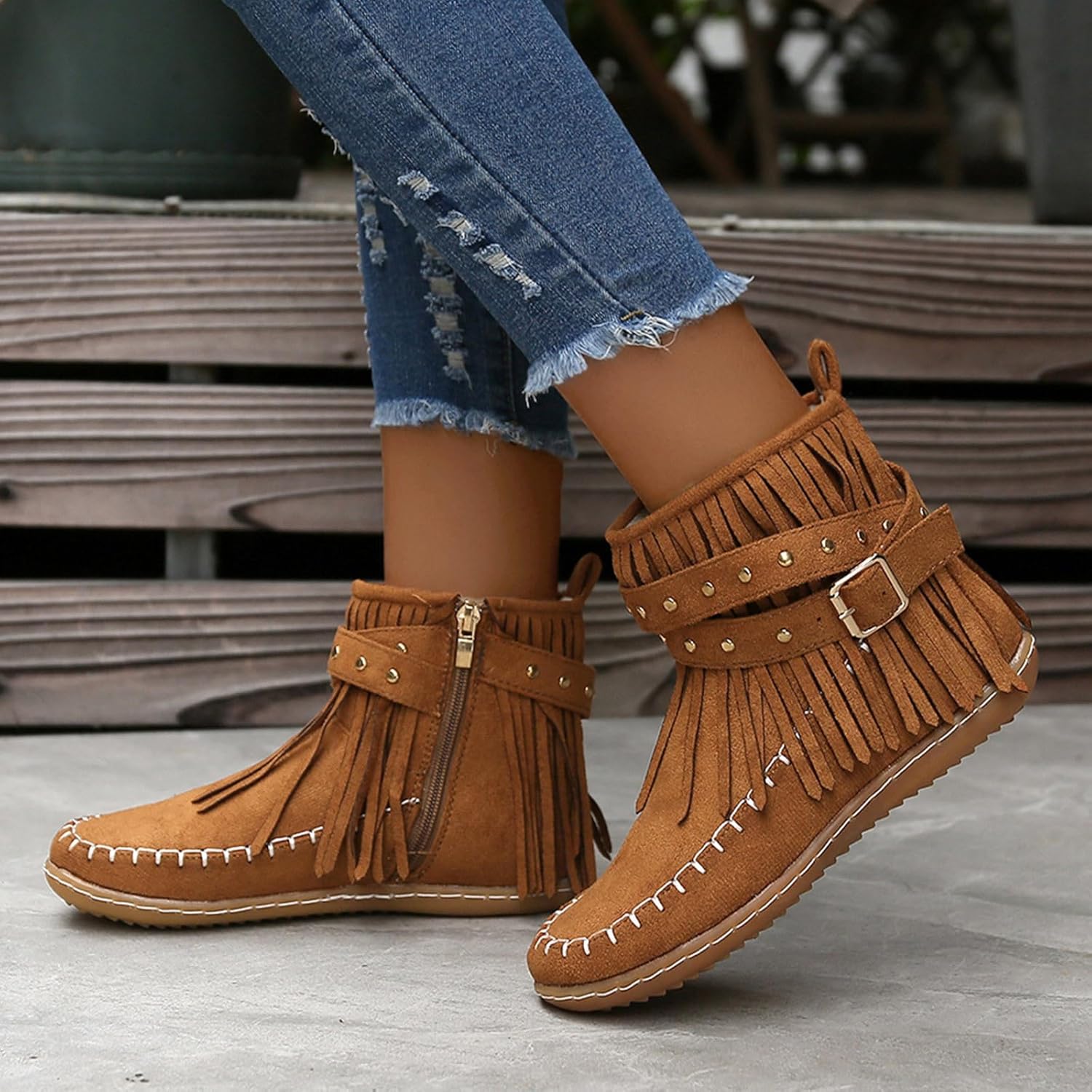 Bottines en Daim à Franges | Bohème | Confortables & Stylées