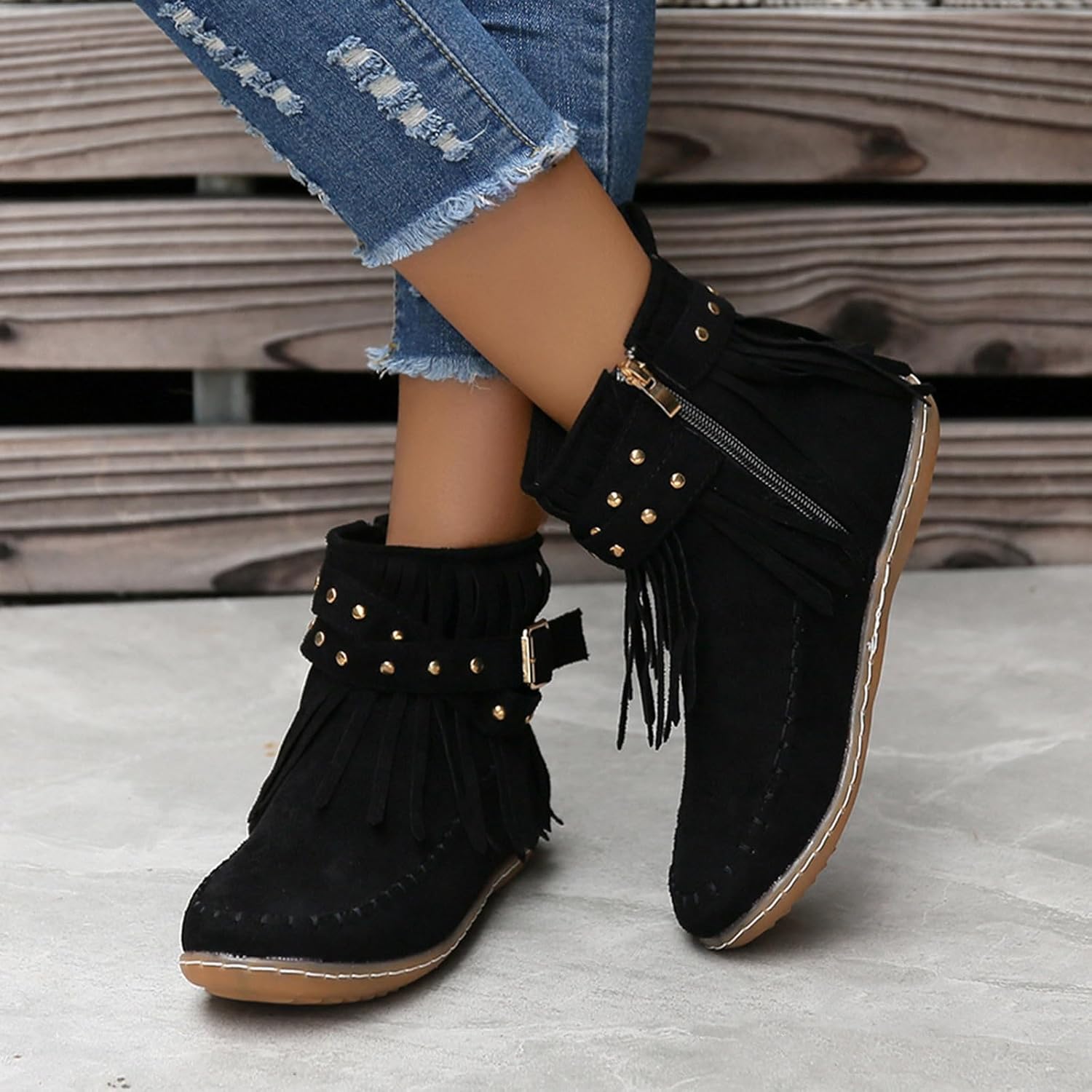 Bottines en Daim à Franges | Bohème | Confortables & Stylées