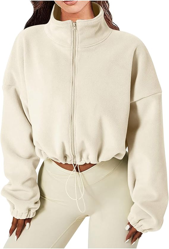 Veste Courte en Polaire Zippée | Confort & Style | Tendance Sporty Chic