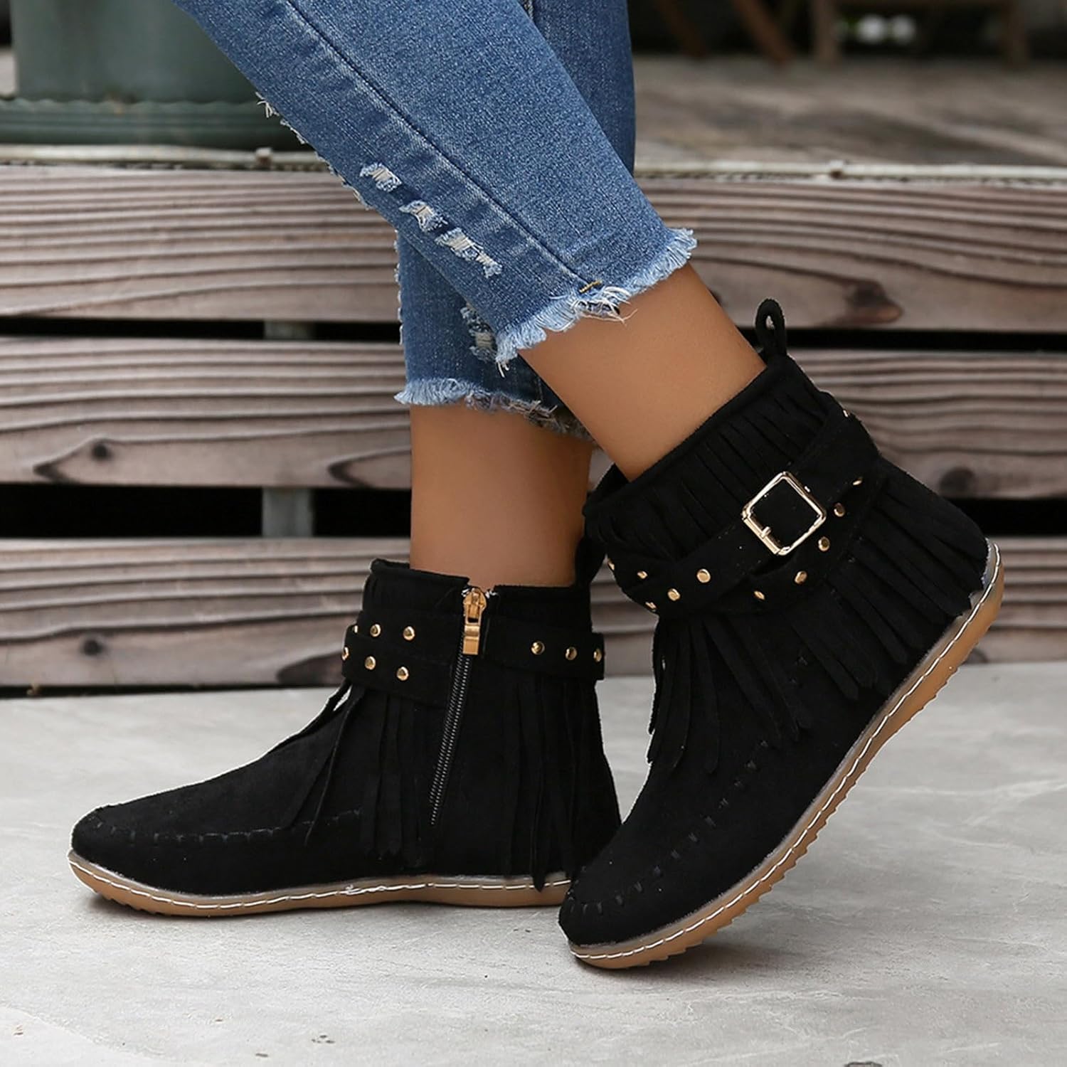 Bottines en Daim à Franges | Bohème | Confortables & Stylées