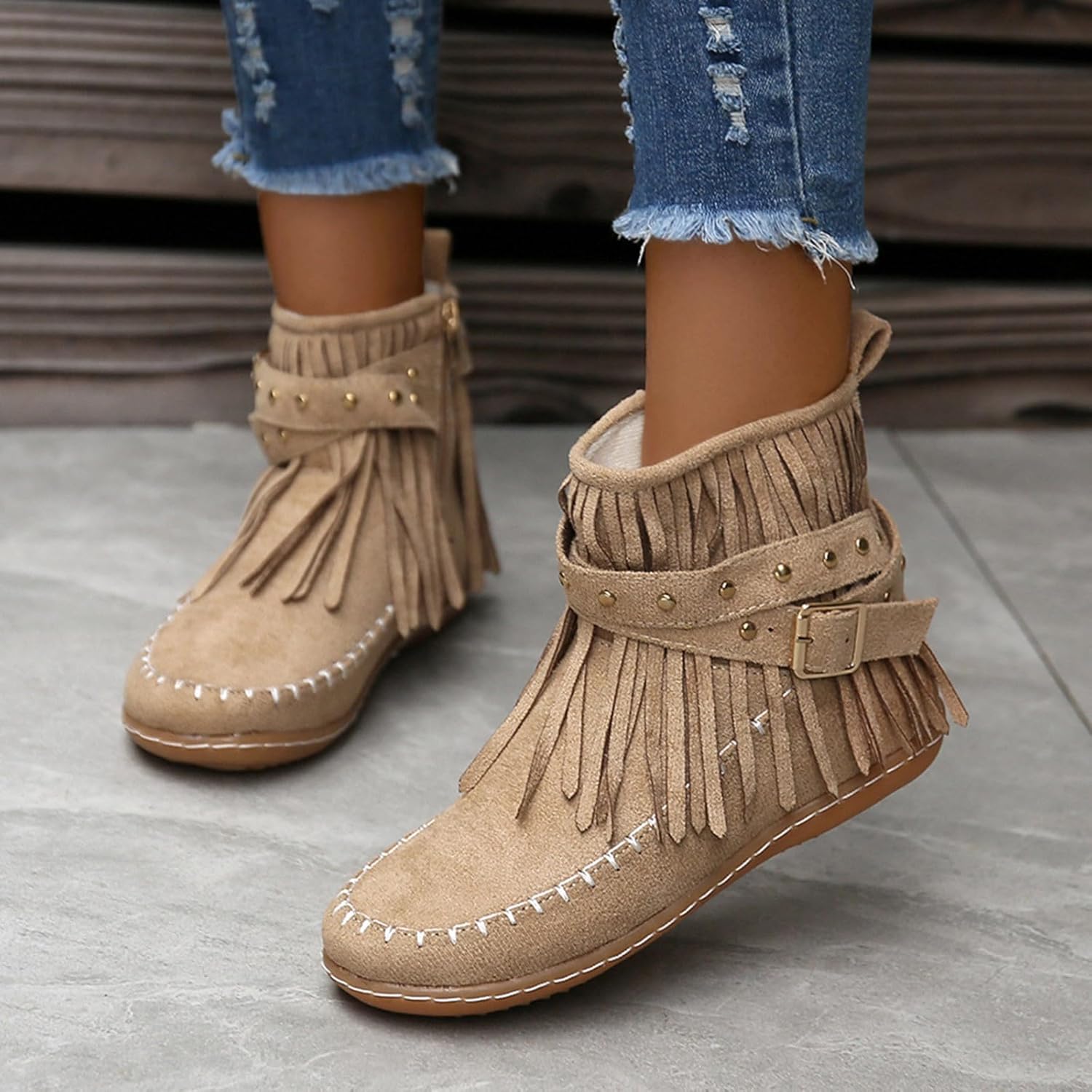 Bottines en Daim à Franges | Bohème | Confortables & Stylées