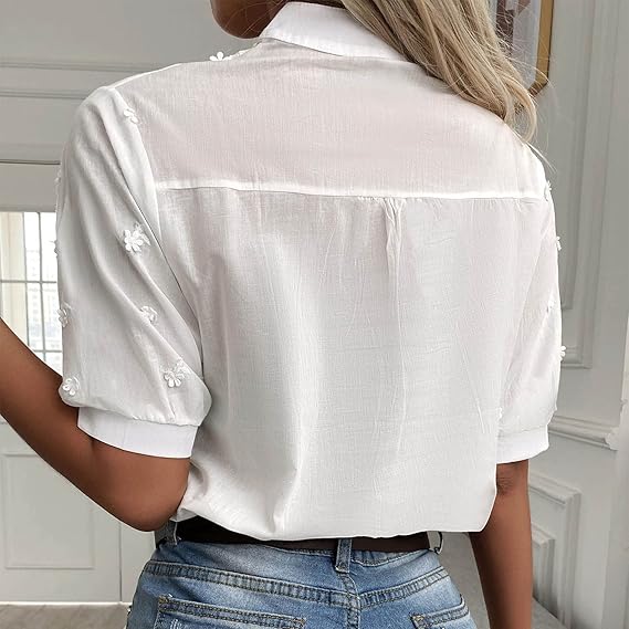 Blouse en Coton Brodé | Élégante & Légère | Parfaite pour un Style Estival Chic