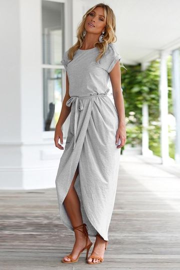 Robe Longue Élégante Portefeuille | Chic & Fluide | Idéale pour les Soirées d'Été