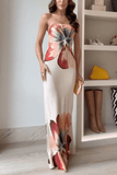 Robe Longue Satinée Fleurie | Élégante | Chic et Fluide
