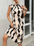 Robe Midi Imprimé Abstrait | Élégante | Moderne et Chic