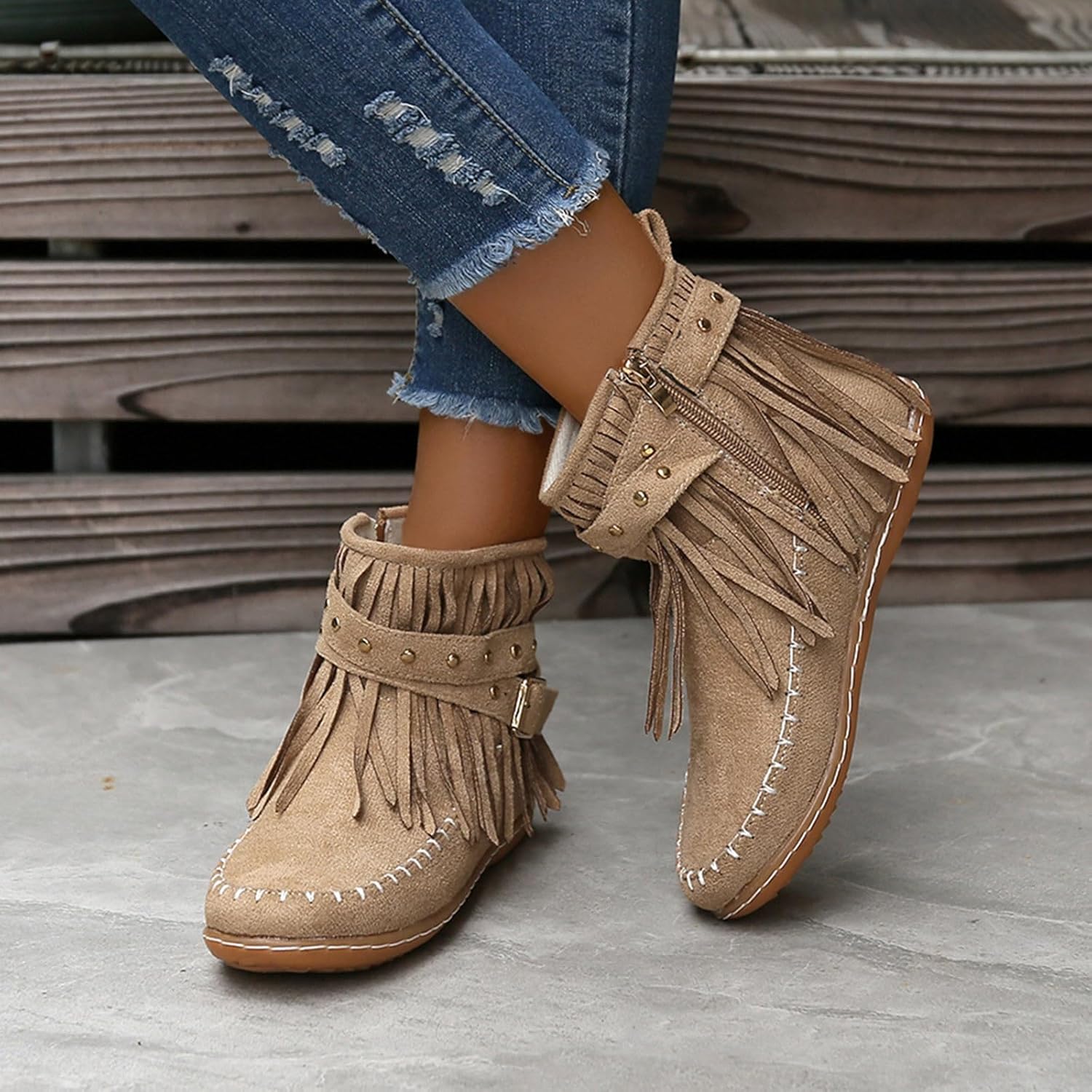 Bottines en Daim à Franges | Bohème | Confortables & Stylées