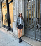 Veste Zippée Courte | Effet Laine Texturée | Moderne & Audacieuse