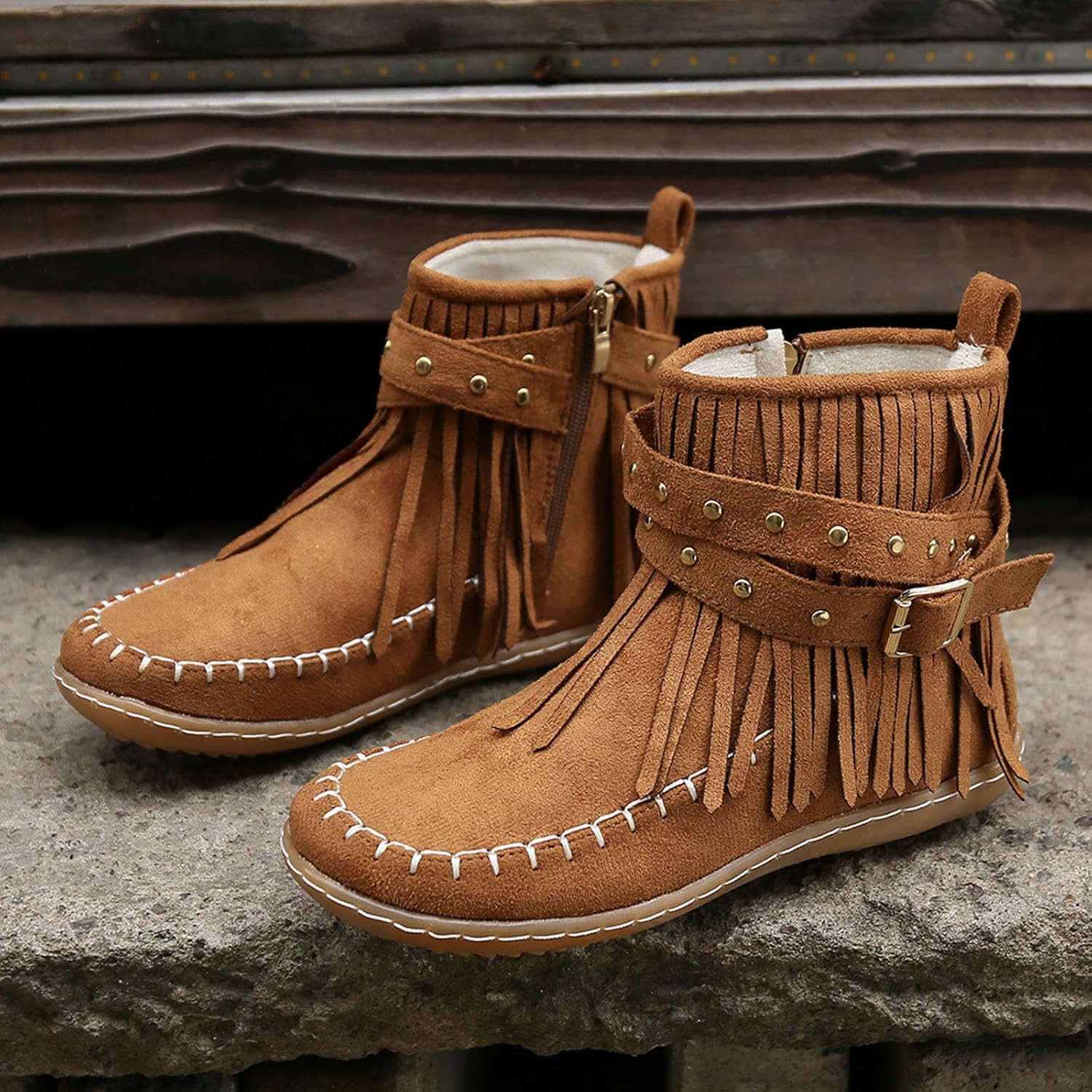 Bottines en Daim à Franges | Bohème | Confortables & Stylées