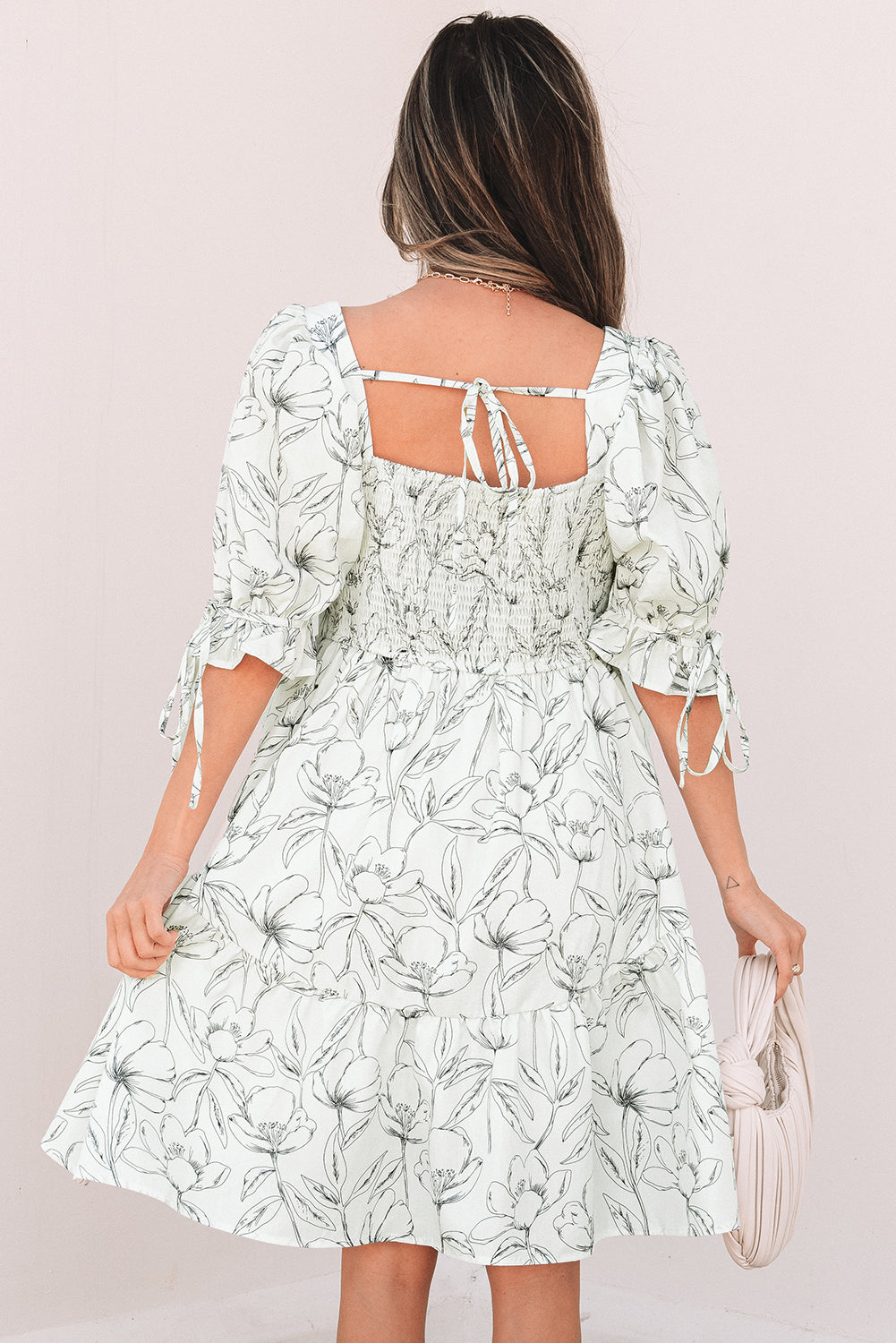 Robe à Fleurs Manches Bouffantes | Coton Léger | Charme Estival Décontracté