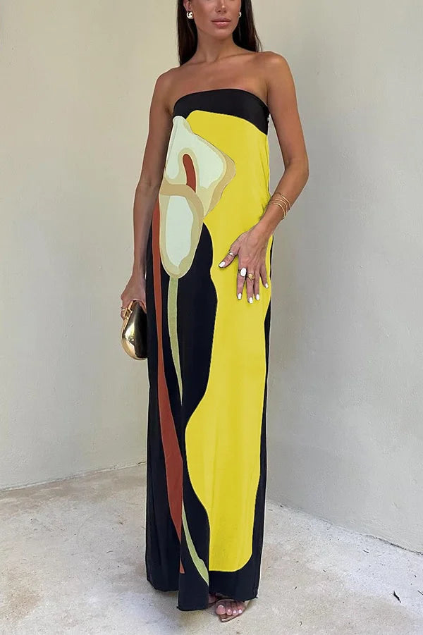 Robe Maxi à Imprimé Abstrait | Élégance Audacieuse | Déclaration d'Été