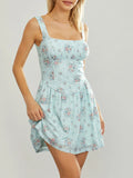 Robe Courte Fleurie | Bleu Ciel | Indispensable Romantique d’Été