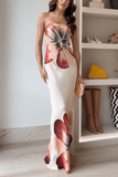 Robe Longue Satinée Fleurie | Élégante | Chic et Fluide