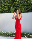 Robe Longue Volants | Élégante et Glamour | Parfaite pour les Événements et Soirées