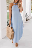 Robe Longue à Col Halter | Élégante | Légère & Fluide