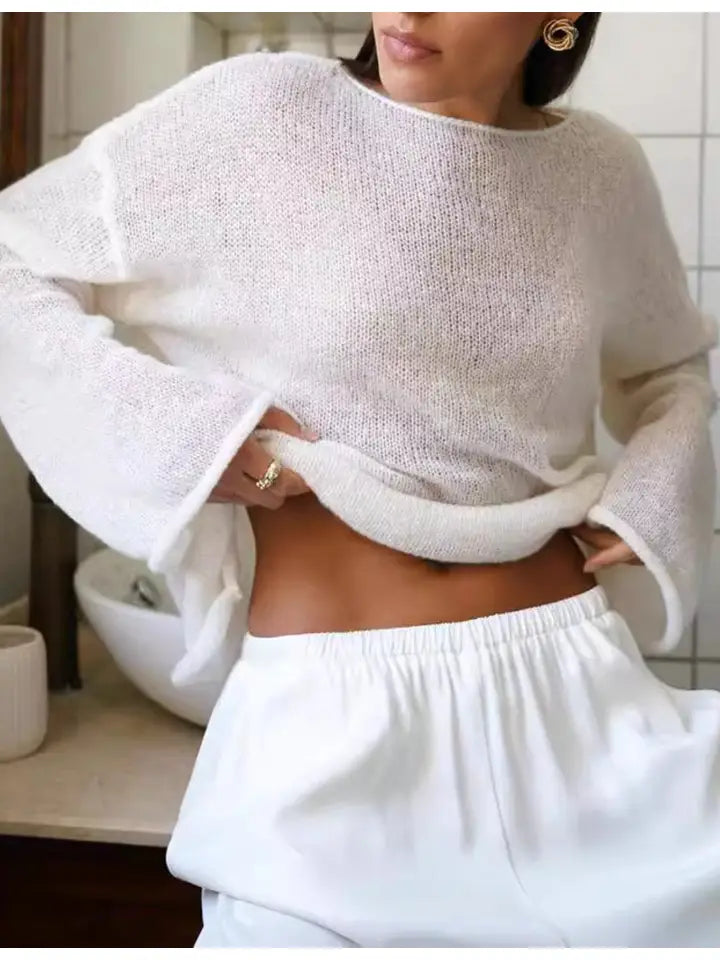 Pull en Maille Transparente | Léger & Aéré | Élégance Décontractée