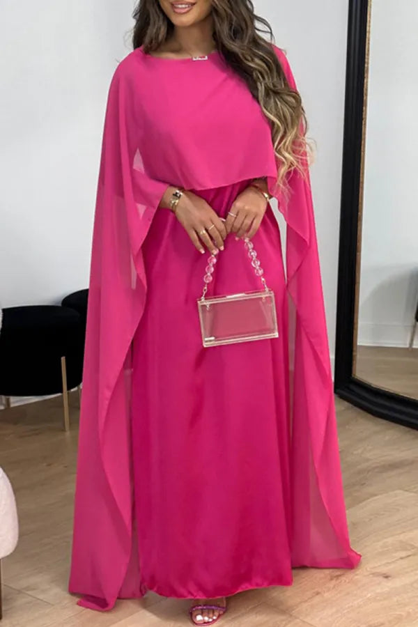 Robe Caftan Satinée | Élégance Drapée | Tenue de Soirée Modeste