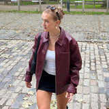 Bomber Oversize en Similicuir | Veste Statement | Rétro & Audacieuse