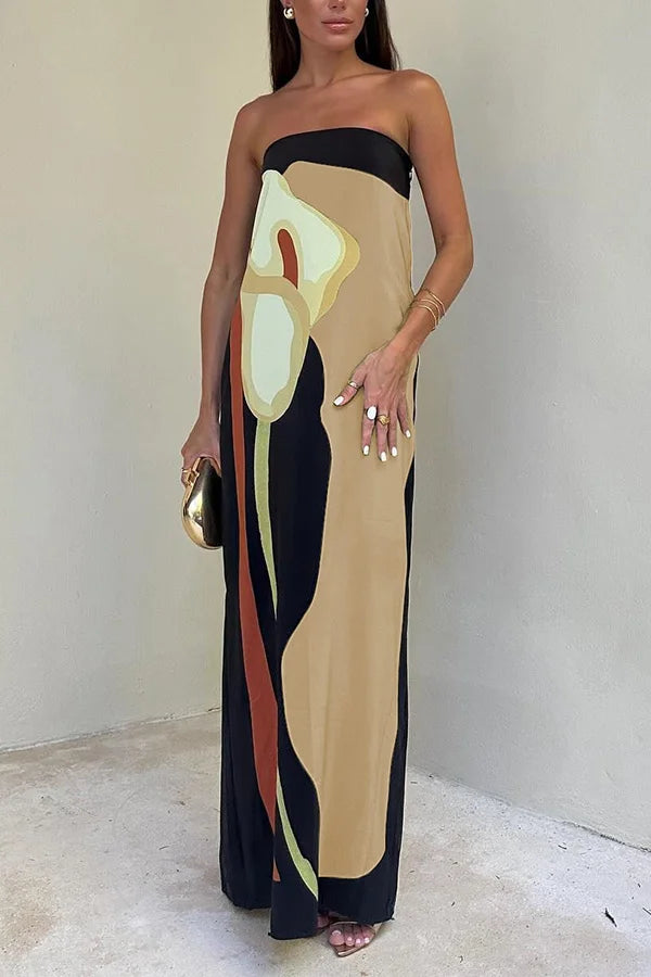 Robe Maxi à Imprimé Abstrait | Élégance Audacieuse | Déclaration d'Été