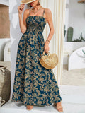 Robe Longue Fleurie Smockée | Légère & Aérienne | Parfaite pour les Vacances d'Été
