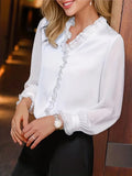 Blouse Élégante à Volants | Chic | Féminine et Classique
