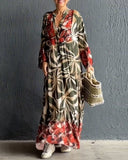 Robe Longue Bohème | Fluide | Imprimé Tropical Léger