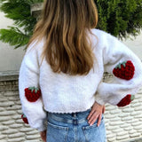 Gilet Tricoté Fraises | Doux | Mignon & Confortable