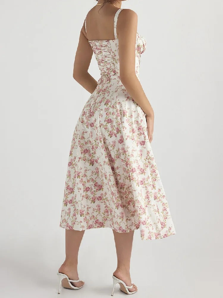 Robe Midi Fleurie | Romantique | Élégante & Fluide